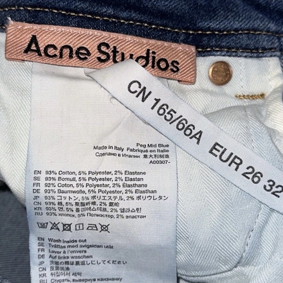 Acne Studio Peg Mid Blue Jeans - Picture 6 of 9